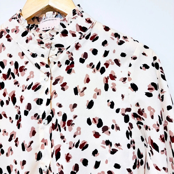 WOMANCE Beige leopard print blouse with puffed sleeves - Picture 3 of 8